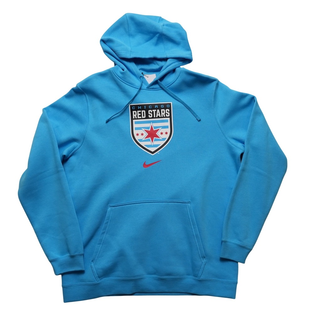 Nike‎ Chicago Red Stars Hoodie Mens L Blue NWSL Club Fleece Pullover NWT
